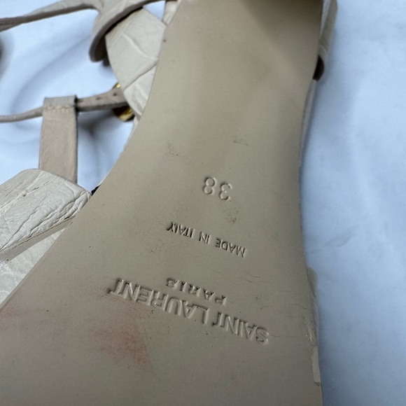 Authentic Saint Laurent Women's Tribute Leather Platform Sandals - Picture 7 of 7